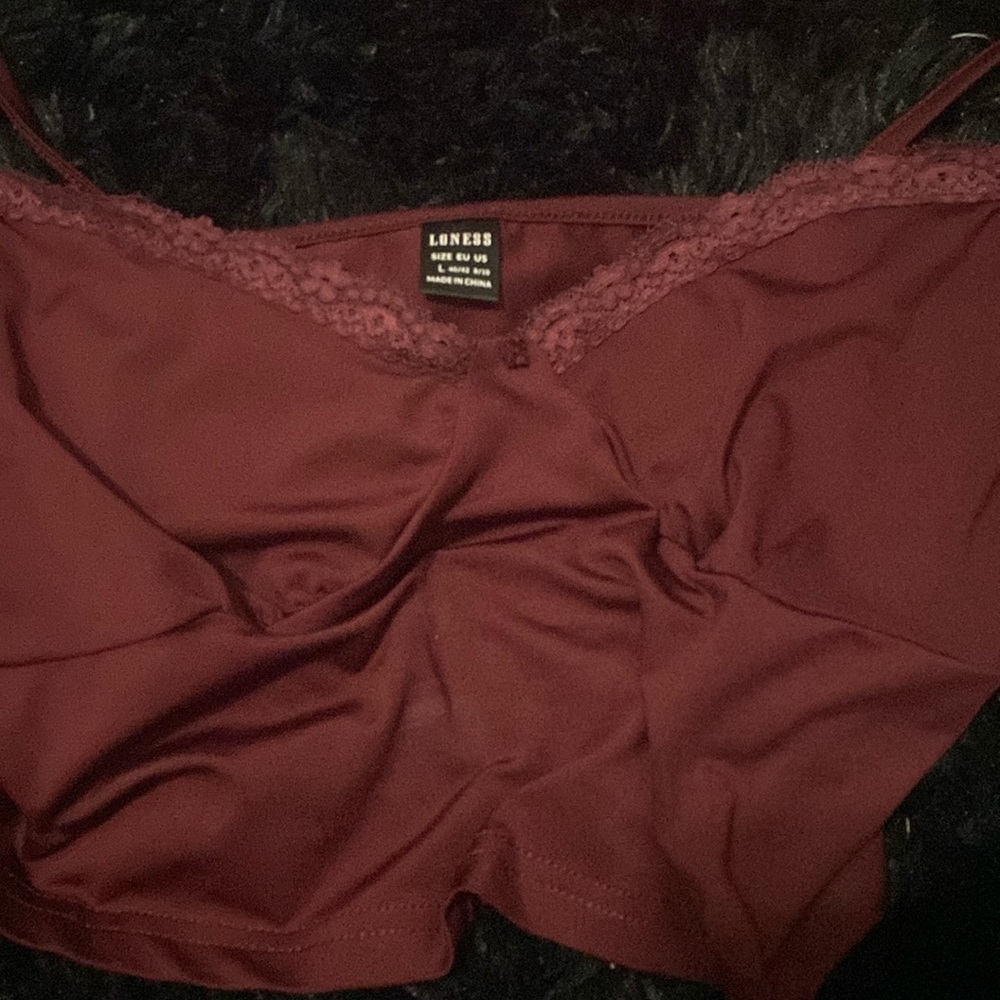 dark red crop top